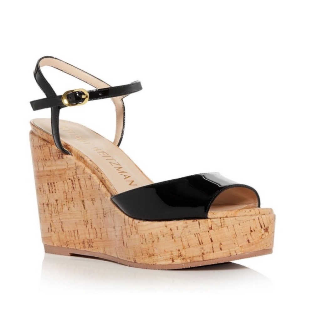 Stuart Weitzman Palmina Patent Leather Wedge Heels Size 38